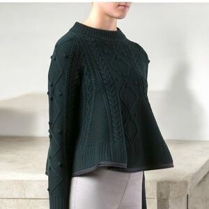 SACAI LUCK Cable Knit Swing Black Sweater Size Small